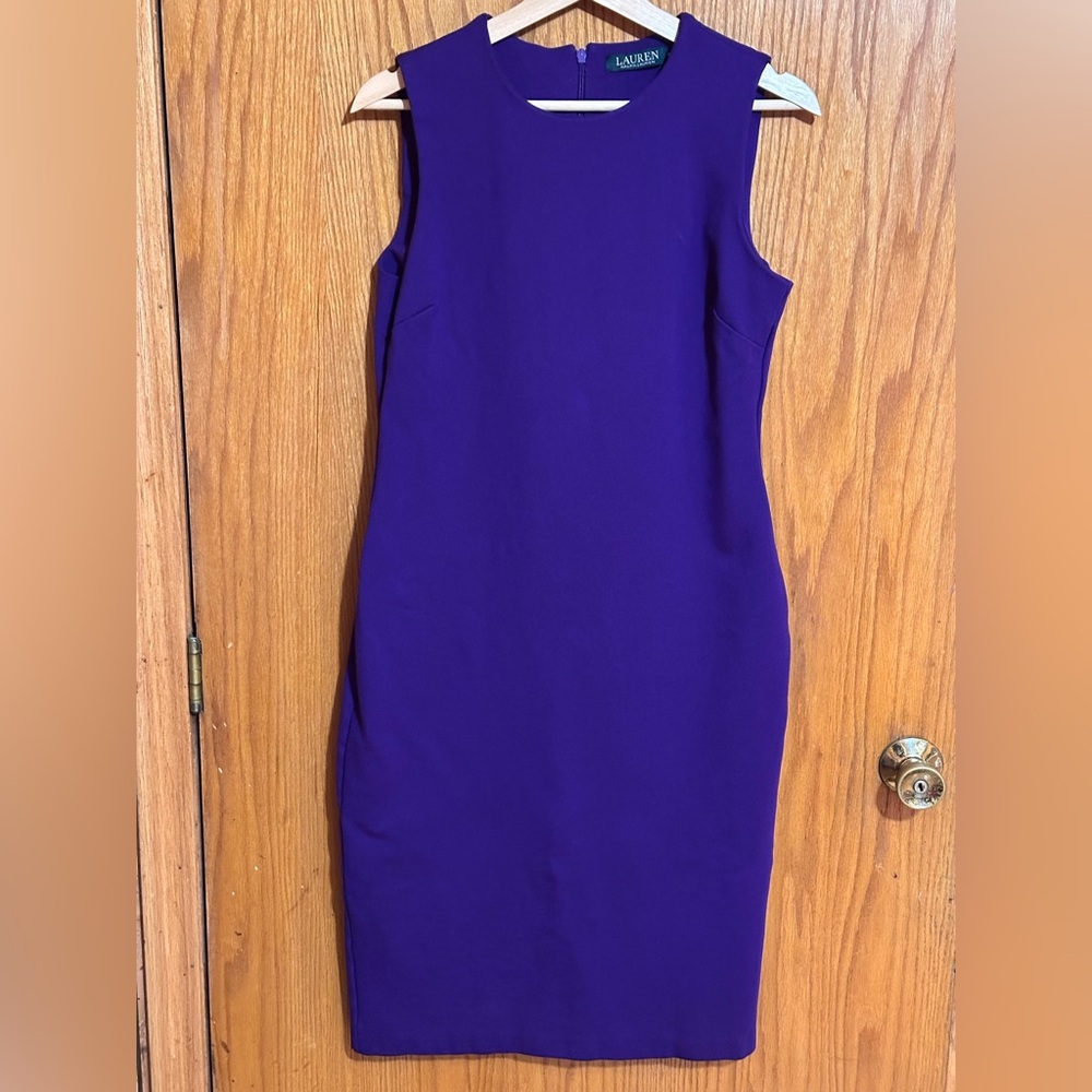 Lauren Ralph Lauren‎ purple sleeveless dresss sz medium